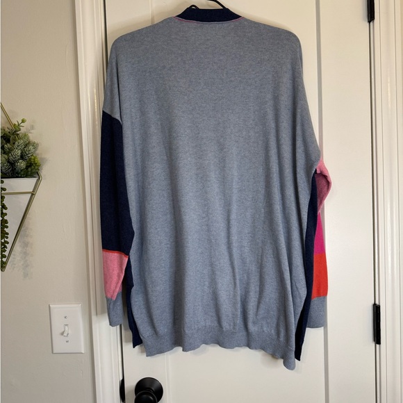 Colorful Colorblock Women's Cardigan Sweater striped playful - Picture 5 of 5